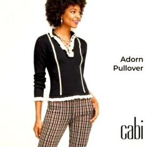 Cabi Adorn Ruffled Pullover; size XS